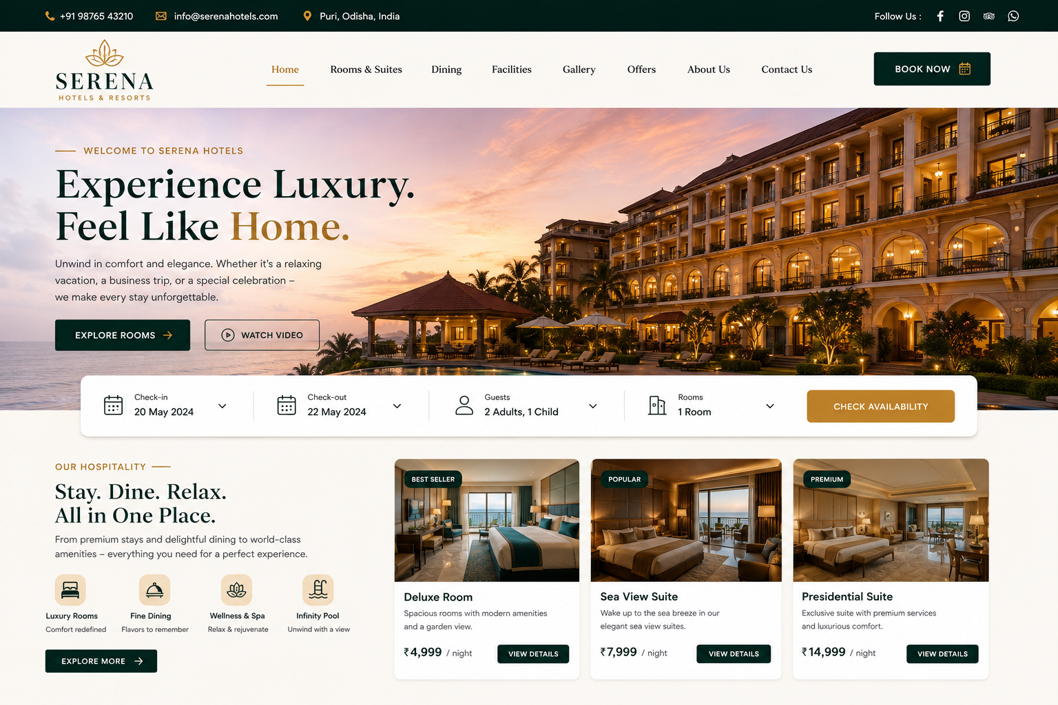 Hotel website project